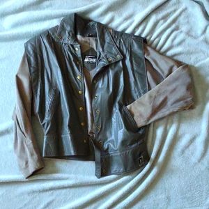 Comint - Leather and Suede Grey Jacket - Size 5/6 but seems to run small